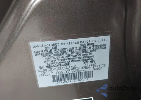 2025 Nissan Kicks Sv Fwd z USA, uszkodzony, nr VIN 3N8AP6CA4SL389095